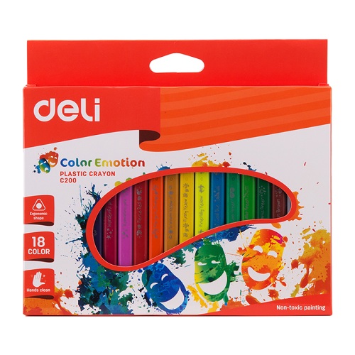 Deli Color Emotion Plastic Crayon C20010 Isi 18pcs